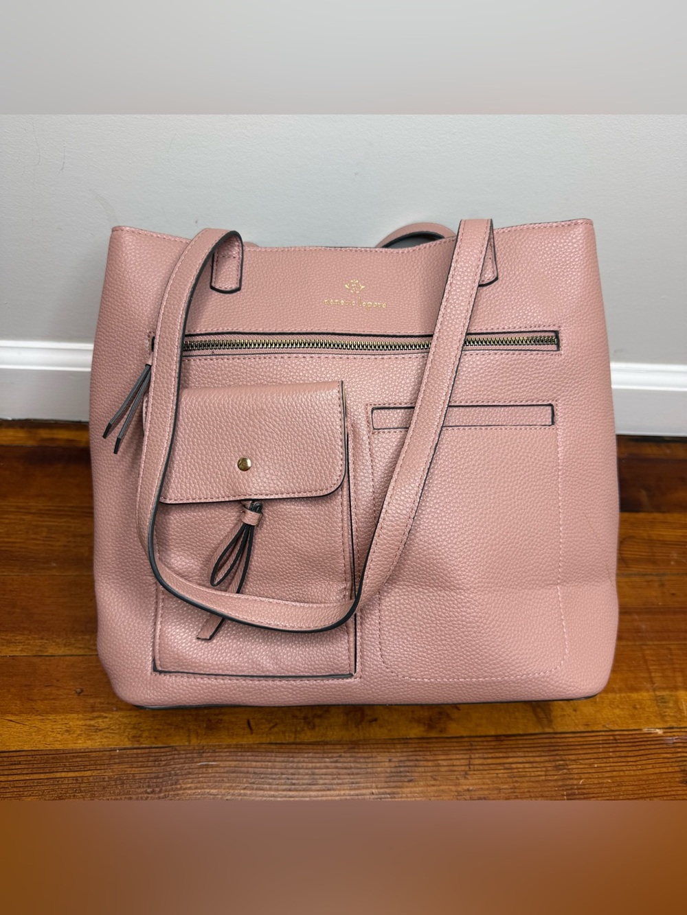 Nanette Lepore Dusty Rose Pebbled Leather Tote
